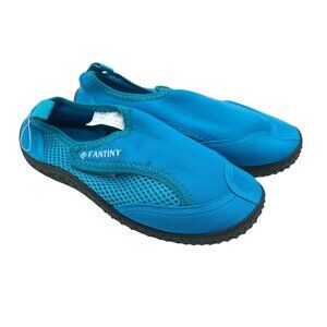 Fantiny Boys Water Shoes Hook & Loop Mesh Fabric Blue Size 32 US 1